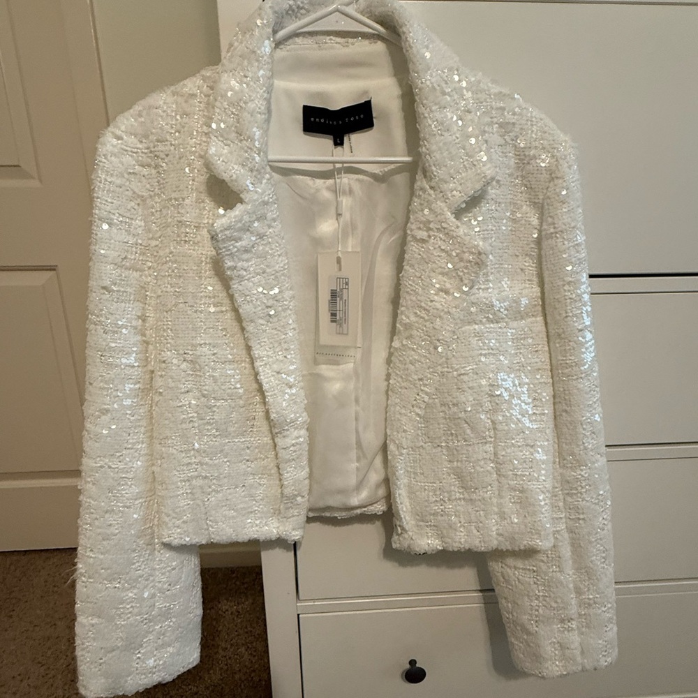 Endless Rose White Sequin Blazer OBO